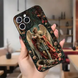 Case for iPhone 16 Pro Max 15 Plus 14 13 12 11 XS XR Flowers Archangels Aesthetic Pattern Anti-Scratch Shockproof Soft Silicone Protective Cover