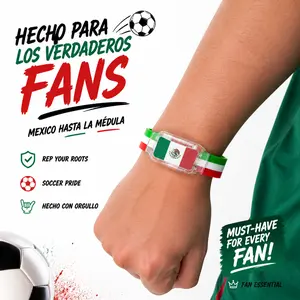 Mexico Flag LED Wristband Must-Have Fan Cheering Gear Glowing White Light Panel 3-Color Silicone Band Mexican Pride Heritage Accessory for Night Gameday Stadium Atmosphere Side Switch Ultimate Supporter Gift International Sports Event 2026 Gear