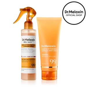 [Dr.Melaxin Official] 2-Step Body Glow Routine | Kojic Turmeric Spray & Brightening Cream for Dark Spots & Smooth Skin