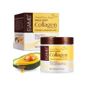 ELAIMEI Collagen Hair Mask - Argan Oil Deep Moisturizing Treatment for Dry Damaged Hair Repair Moisturizer Smoothing Hydrating Nourishing Intense Hydration Maca
