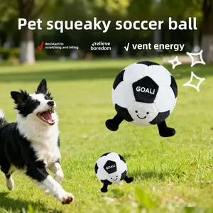 Pet football toy with simulated sound, teeth-cleaning and chewing toy for dogs to entertain themselves and relieve boredom
