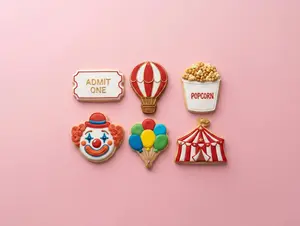 Circus Cookie Cutter | 3.5" 6 Piece Carnival Big Top Stamp Set White