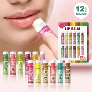 12PCS/box Unique Gift Set Lip Balm Set Perfect Gift for Dry Lips Women Valentine's Day Gift