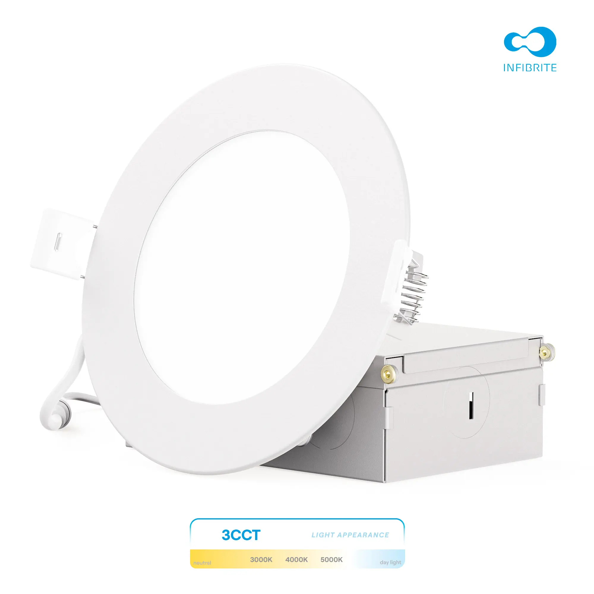 4-Inch 3CCT Recessed LED Downlight, 9W, 750 Lumens, Triac Dimming, Wet Rated