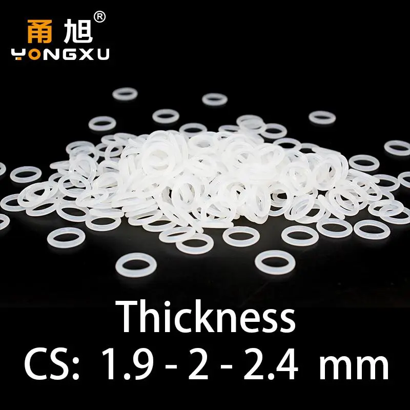 O-ring thickness 1.9/2/2.4mm CS silicone VMQ sealing high temperature resistant gasket rubber ring complete in specifications