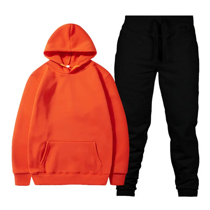 Orange shirt+black pants