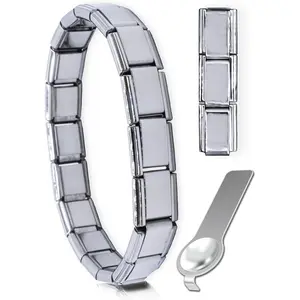 Italian Charm Bracelet, 316 Stainless Steel Starter Bracelets for Women, Modular D Linq  Charms for Men