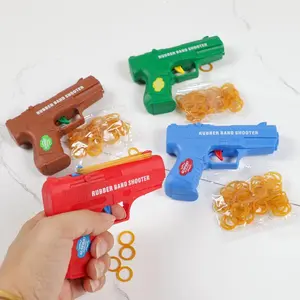 Plastic Mini Folding Rubber Band Gun, Outdoor Sports Toys for Kids, Birthday Party Favors, Gifts for Boys, Pinata Fillers, 4Pcs