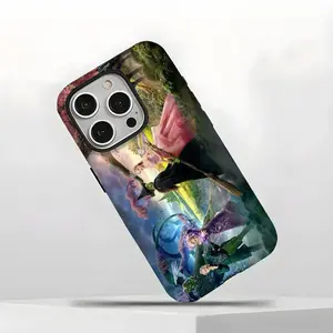 Wicked Fantasy Broadway Green Witch Musical Theater Tough Phone Case. Magical Magical Aesthetic Heavy Duty Shockproof Protective Cover for iPhone 17 Pro Max 16 Air 15 14 13 12 11.