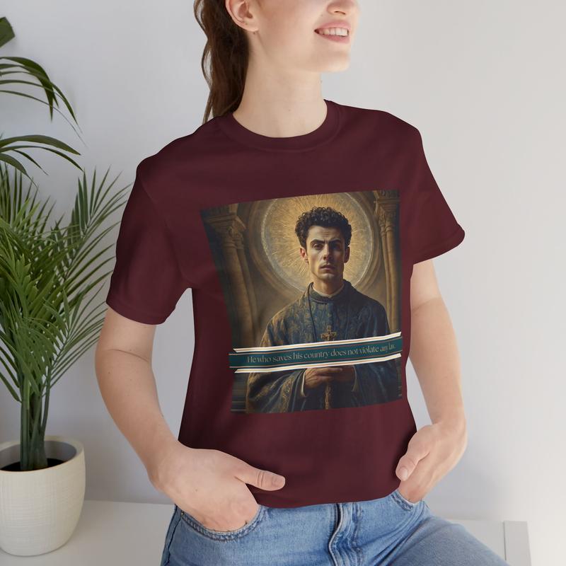 Saint Luigi Unisex Shirt 'He who saves his country does not violate any law' radical  resistance  shirt graphic tee shirts T-Shirt Tshirt