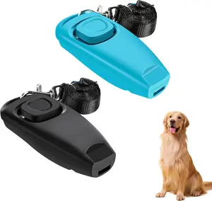EOEDEPAZ 2-in-1 Dog Training Clicker Whistle for Training and Recall Pet Training Accessories for Puppy Cats Horses & Small Animals 2 Pack with Lanyard Reward and Train Your Pets Efficiently