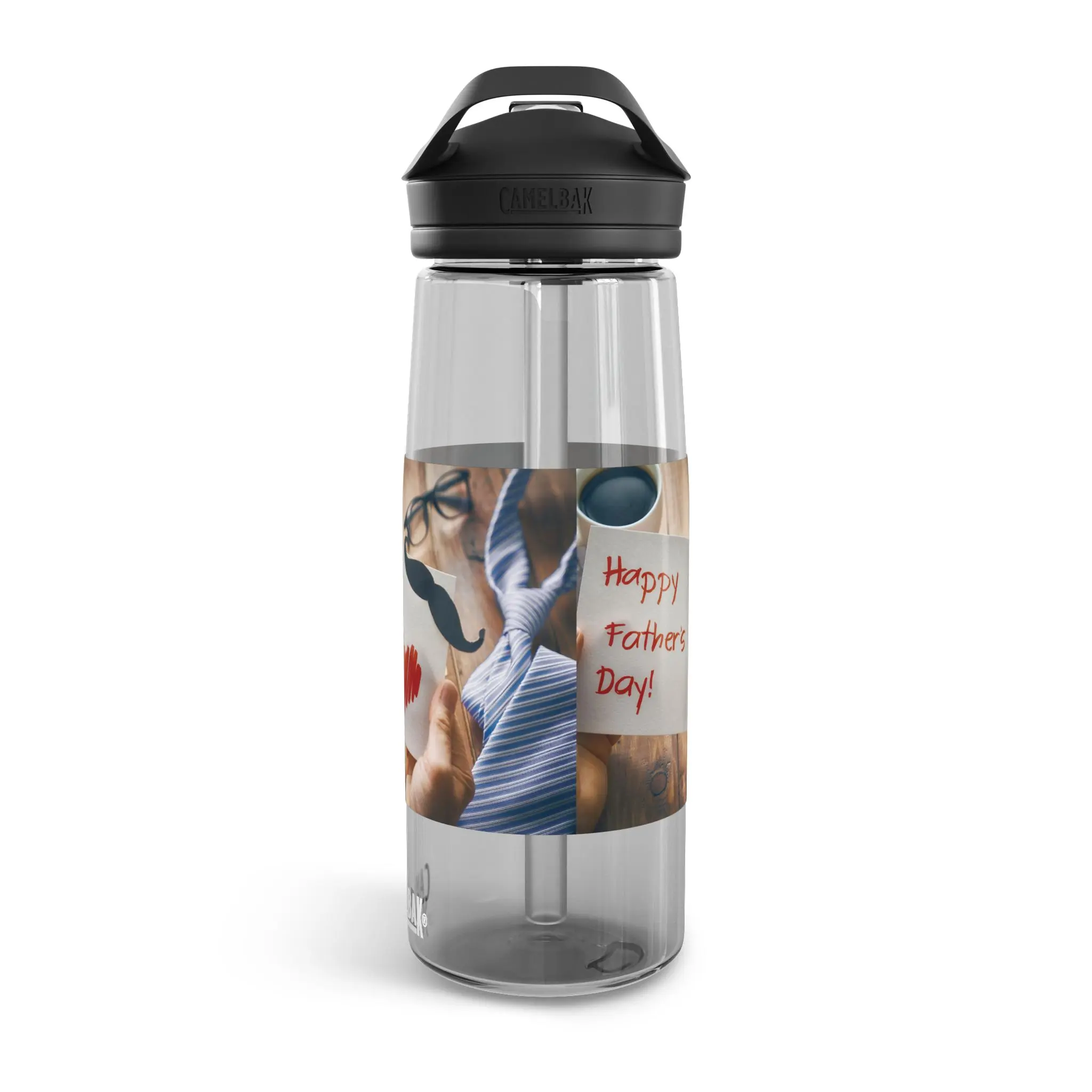 Father's Day Mustache Photo Collage Water Bottle | CamelBak Eddy