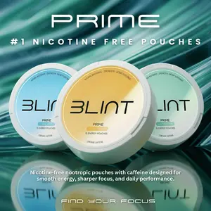 BLINT Prime Caffeine Nootropic Pouches - with Alpha GPC, L-Tyrosine & L-Theanine - No Sugar or Artificial Sweeteners