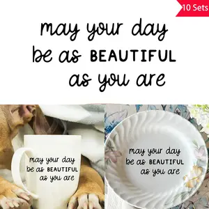 10 Sets May every day be as beautiful as you Blessing Wishes Transfer Crystal Label UV DFTF Sticker Suitable for decorating water bottles, computers, notebooks, etc. Self-adhesive waterproof creative DIY sticker