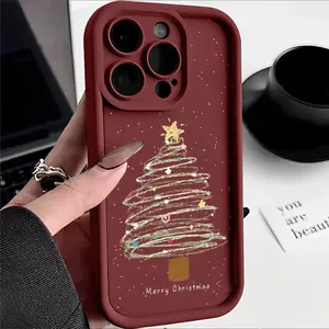 Starlight Christmas Tree Soft TPU Full Coverage Anti Drop Phone Case Suitable for iPhone 17 16 15 14 13 12 11 X XS Pro Max Plus, Samsung Galaxy S25 S24 S23 S22 S21 Anti Shock Phone Case
