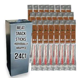 Beef Snack Sticks - Hickory - 24 Individually Wrapped - Amish Beef Sticks