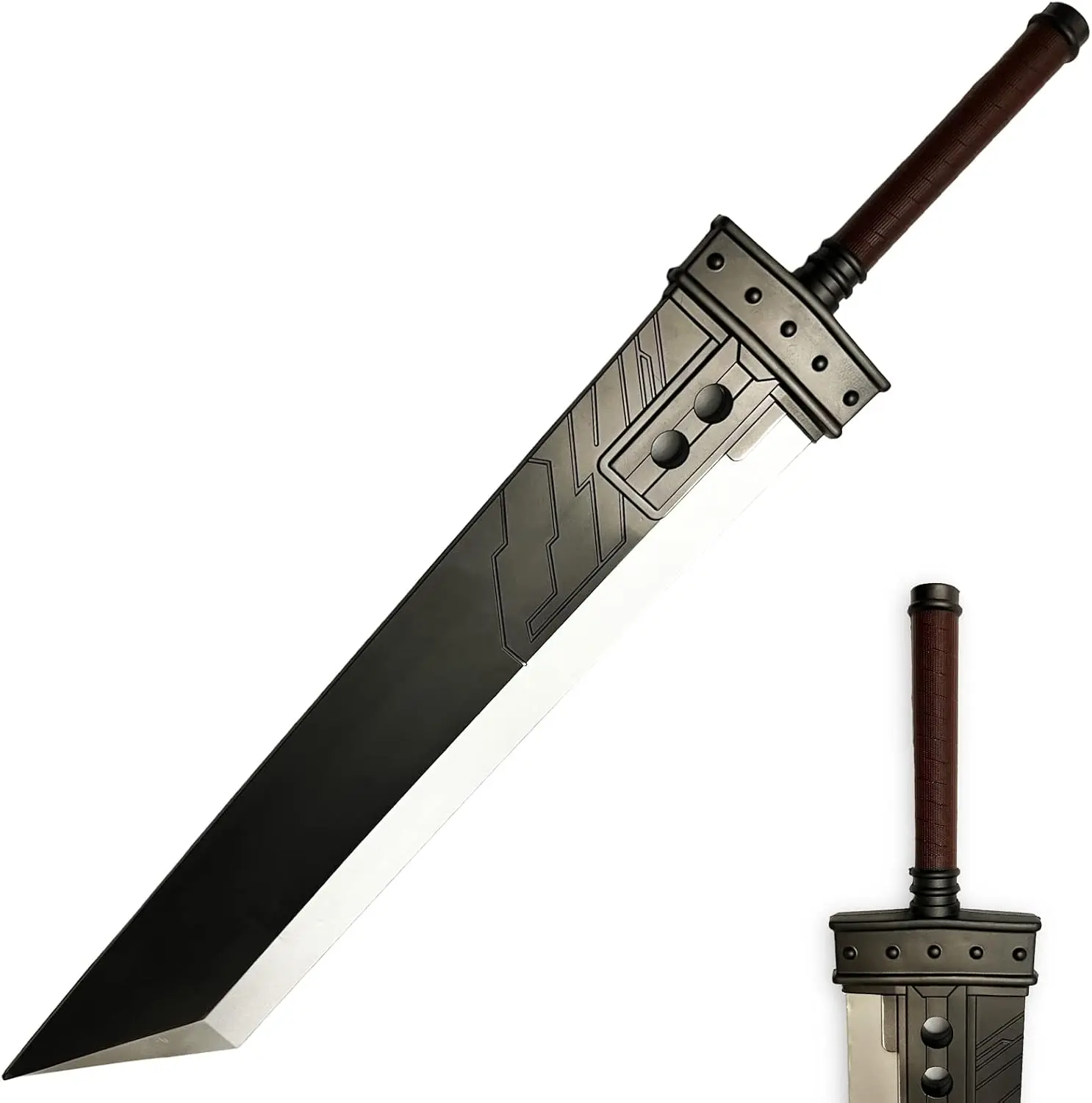 PU Foam Fantasy Zweihander Broad Sword (42.5in or 57in, Inner Core) - Martial Arts Training Baton for Cosplay, Video Game Costumes