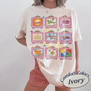 Comfort Color Retro Channel Movie Television T-Shirt, Family Matching Shirt, Channel High School Musical Hannah Montana Shirt, Family Trip 2026