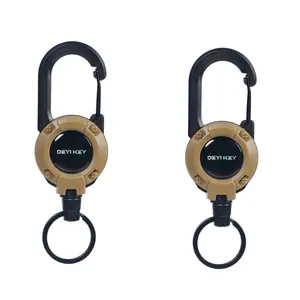 2PCS 3 In 1 new multifunctional Retractable Pull Reel Carabiner Keychain, Strong Steel Wire Rope Buckle,Outdoor Sport Keychain Tool keychain  accessories