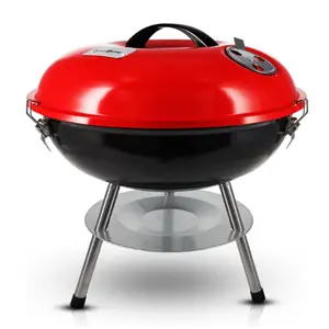 Gas One – 14-inch Portable Barbecue Grill with 3-Point Locking Lid for Heat Preservation – Dual Venting System – Small Charcoal Grill for Camping Bbq