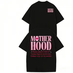 Cotton Motherhood T-Shirt Oversized Mom Life Tee "Some Days I Rock It" Gift for Mother's Day Womenswear