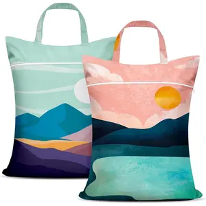 2 Pcs Large Travel Laundry Bags - Waterproof with Handle, Washable Dirty Clothes Bags for Travel, Wet/Dry, Gym, Swimming Pool & College Dorm