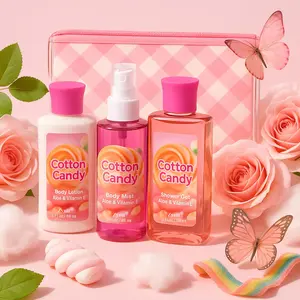 Zynii Scented Cotton Candy Trio Cotton Candy Scent Sweet & Playful Aroma, Sugary Delight Fragrance Velvety Texture Gentle Cleansing Long-Lasting Fragrance Irresistibly Sweet Scent Thoughtful Present for Mom/Wife/Sister/Girlfriend