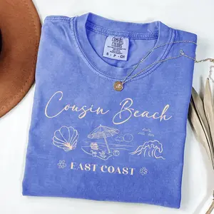 Comfort Colors® Cousins Beach T-Shirt TSITP Shirt The Summer I Turned Pretty Shirt Team Conrad Team Belly Team Jeremiah East Coast Beach Shirt