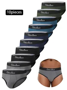 10 Pieces Pack Men's Briefs, Fashion Style Boxer Pants, Comfortable Underwear for Daily Wear, Ideal for Home & Casual Use