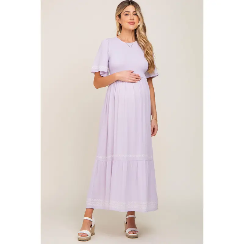 chinese dress ladies Lavender Maternity Dress Tulle Maternity Purple Dress – vivymakudress main image 0