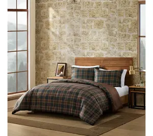 Eddie Bauer Hun tley Plaid Brow n King Comforte r Set