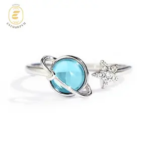 Dream Planet Star Ring Cubic Zirconia Jewelry Christmas Birthday Weddings Anniversaries Party Gift Daily Wear