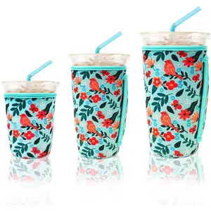 3  Iced Coffee Sleeves for Iced Coffee Cups or Drinks  Neoprene Insulated Sleeves for Hot and Cold Drinks from , Dunkin, And More (Bird)