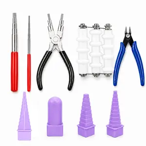 9Pcs Wire Wrapping Tool Kit Jewelry Wire Jig Set with Wire Wrapping Towers, Wire Straightener, Mandrel Rods, Pliers and Cutter