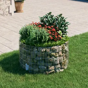 Circular Gabion Pole Galvanized Steel 39.4"x19.7"