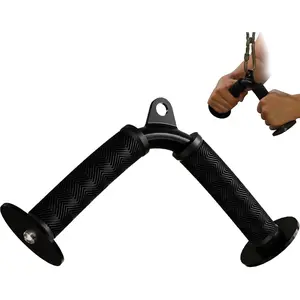 Tricep V Bar Cable Attachment, Tricep Pull Down Attachment for Home Gym Equipment, Tricep Bar Cable Attachments for Gym with Non-Slip Rubber Grips, Cable Machine Attachment
