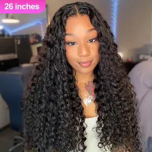 Vshow Bleached Knots Deep Wave Glueless Human Hair Wigs 7x5 Pre Cut HD Lace Wigs for Women 180% Density All Size Fit Drawstring Pull & Go Wigs