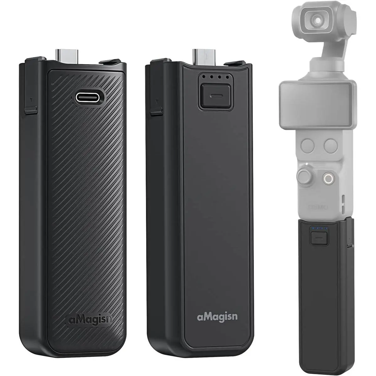 Charging Battery Handle for DJI Osmo Pocket 4P/4/3, 4500mAh Extended Grip with 1/4 Thread for Travel Vlogging