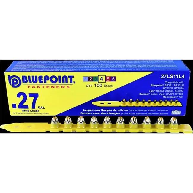 Blue Point BP5008289 High-Low Thread Plastic Strip Head Anchor Bolts, 0.27x7 inches, Yellow, 0.34 lbs, Steel/Concrete Fasteners, Houseware, 100-Per-Pack (No Extra Components Included)