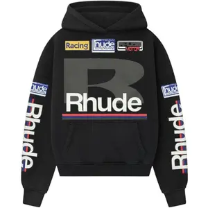 Rhude Petrol Patch Hoodie Black