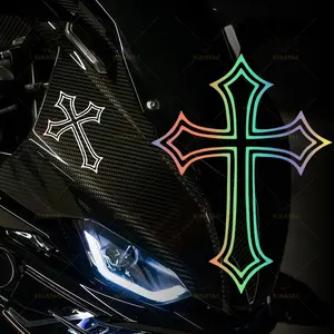 2PCS Creative Cross Motorcycle Stickers Waterproof, UV-resistant, Easy To Install Suitable for Motorcycle Fairings, Helmets, Fuel Tanks, and Car Windows, Universal Vinyl Decals, Essential for Locomotive Modification