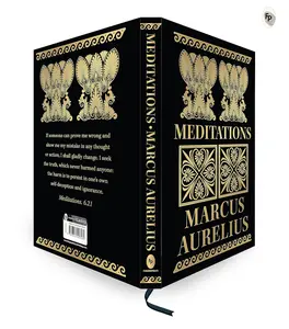 Meditations by Marcus Aurelius - Classic Philosophy Book with Gold Embossed Design and Inspirational Quotes