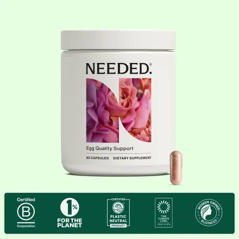 NEEDED. Egg Quality Support - 60 Capsules (1 Month Supply) - Expertly-Formulated Antioxidant Formula - Supports Egg Cell & Mitochondrial Health - Clinically Studied Fertility Support - Recommended by Fertility Experts