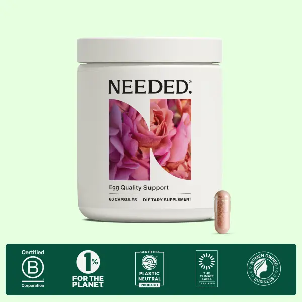 NEEDED. Egg Quality Support - 60 Capsules (1 Month Supply) - Expertly-Formulated Antioxidant Formula - Supports Egg Cell & Mitochondrial Health - Clinically Studied Fertility Support - Recommended by Fertility Experts