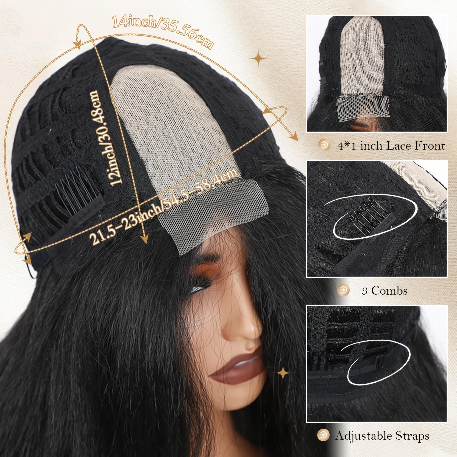 Yaki Curly Wig 4x1 Side Part Synthetic Wig Yaki Textural Body Wave Wig Layered Wavy Wigs for Women Heat Resistant Fiber Daily Life Party or Cosplay Use Women's Day