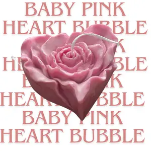 Baby Pink Heart Flower Candle