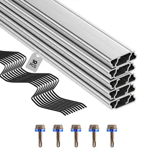 VEVOR Greenhouse Wiggle Wire & Aluminum Lock Channel Kit, 10 Packs 6.6ft Rustproof PVC-Coated Spring Wire, Aluminum Alloy Channel with Screws, 0.05in Thick for Poly Film & Shade Cloth Attachments