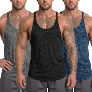 AGILELIN Men's Loose-Fitting Polyester Blend Weighted Vests (Pack of 3) - Dry Fit, Sleeveless, Moisture-Wicking, Y-Back Cut Workout Apparel for Gym, Running