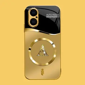 Suitable for [iPhone 16 Plus] high-end MagSafe phone case，Choose from any of the 26 letters， The pattern features a printed effect and is not 3D-dimensional YM99