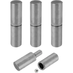 4 count Weldable Barrel Hinges 4 1/8  x 1" Heavy Duty Steel Weld On  Door Hinges Ball Bearing Detachable Hinge for Swing Door Trailer Ramp Gate Metal Gates(4 1/8  x 1"- 4 count)